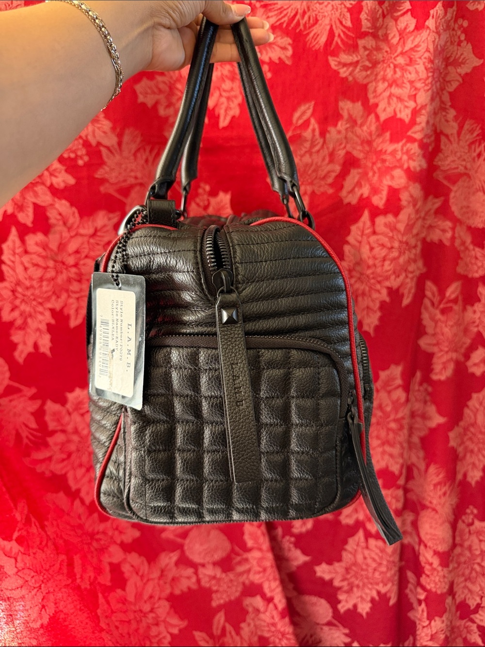L.A.M.B. Quilted leather small duffle barrel bag - Picture 9 of 10